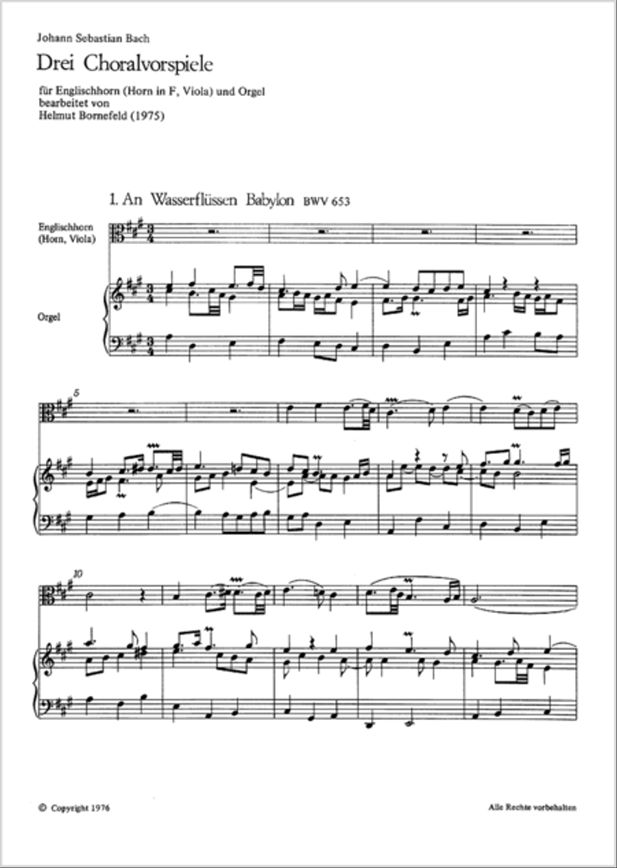 Three Chorale Preludes [Drei Choralvorspiele (arr. Bornefeld)] Score scores gallery preview page 2
