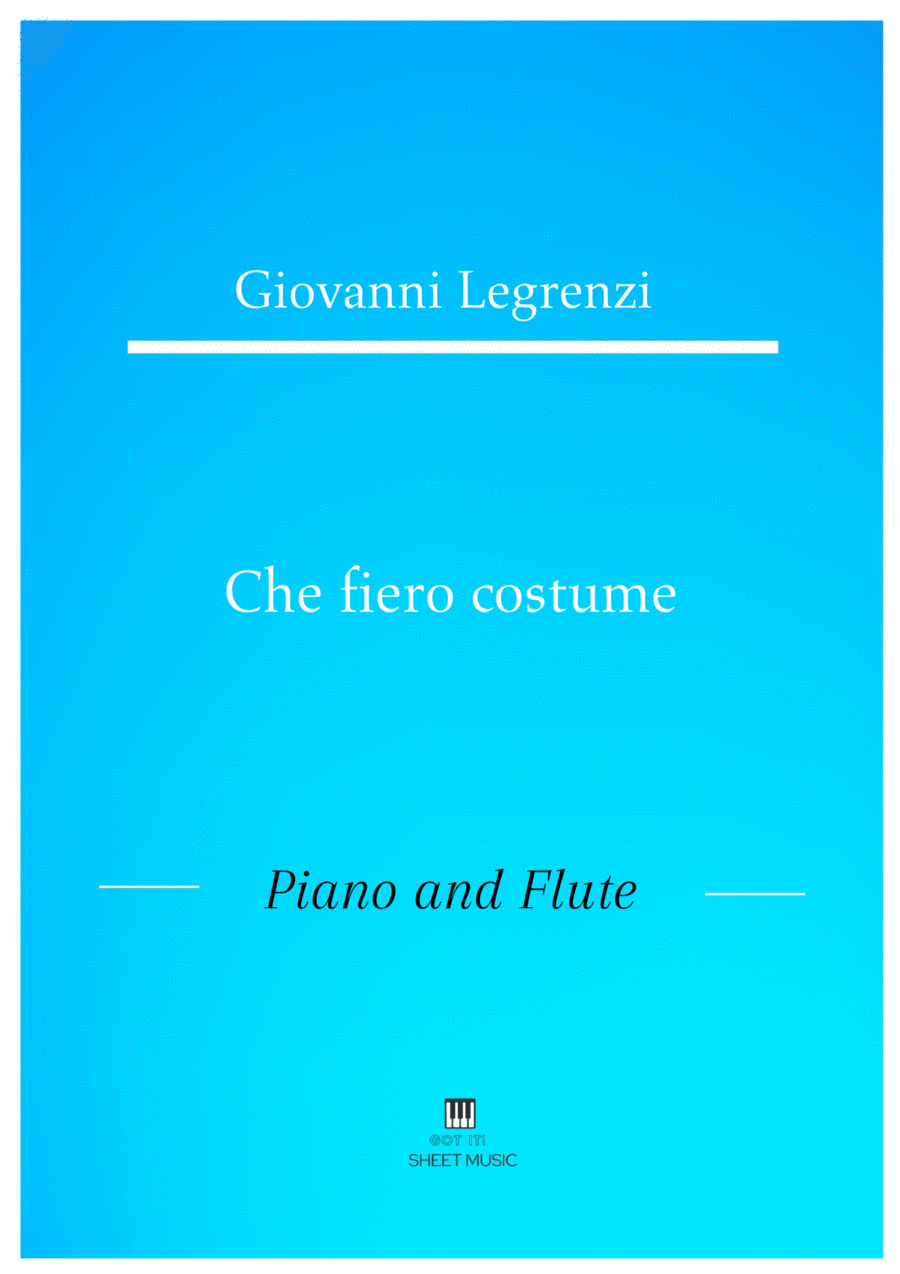 Legrenzi - Che fiero costume (Piano and Flute) Small Ensemble scores gallery preview page 1