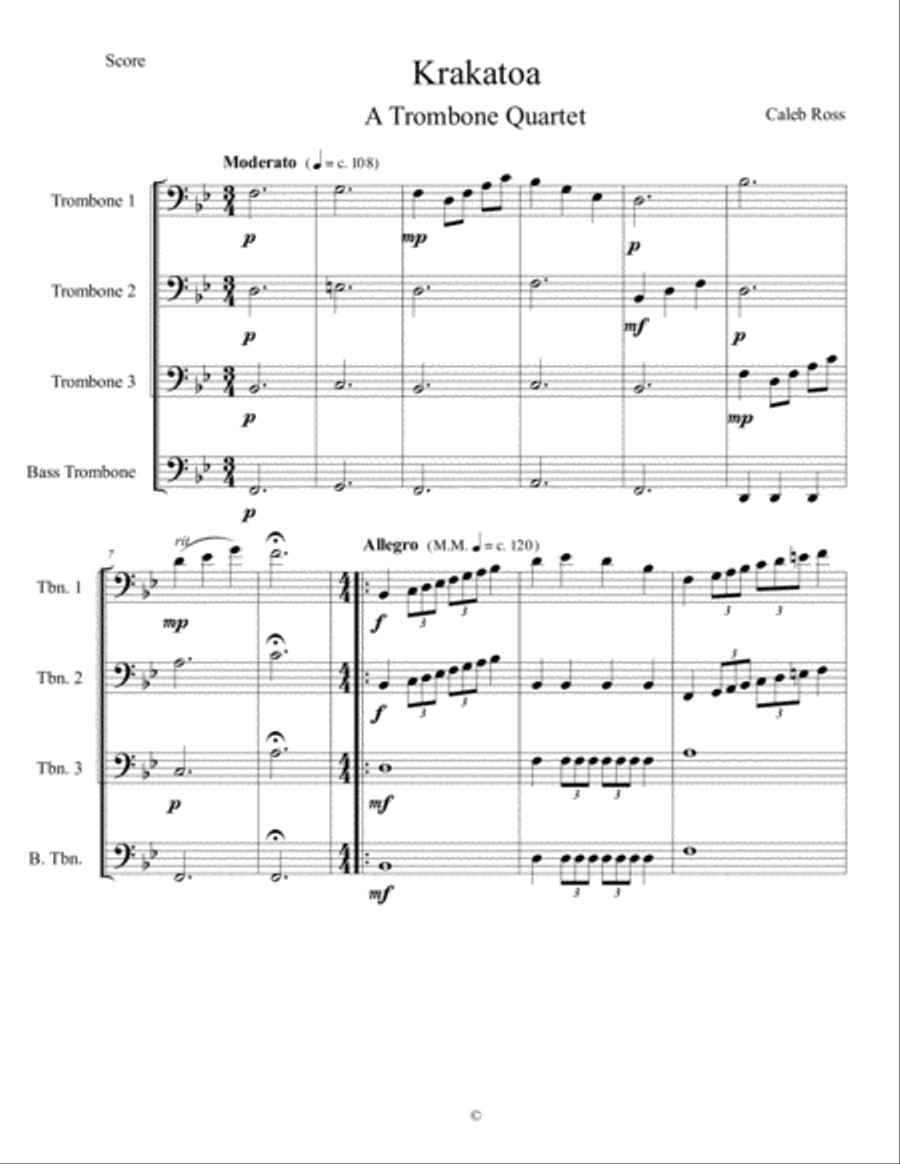 Krakatoa Krakatoa Brass Ensemble scores gallery preview page 1