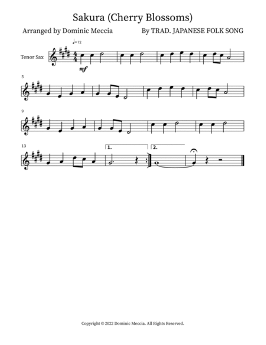 Sakura (Cherry Blossoms) Woodwind Duet scores gallery preview page 2