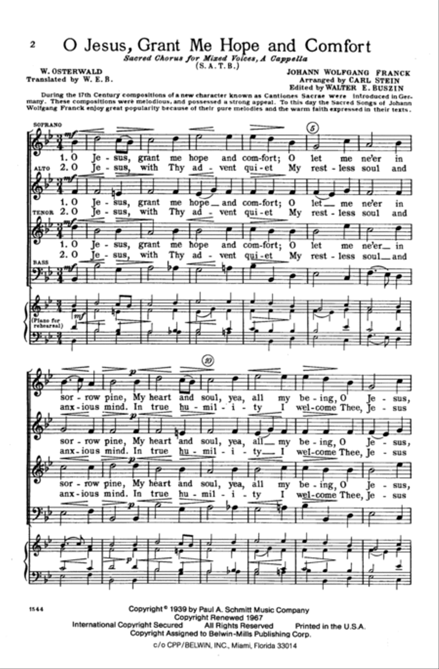 O Jesus, Grant Me Hope and Comfort 4-Part scores gallery preview page 5