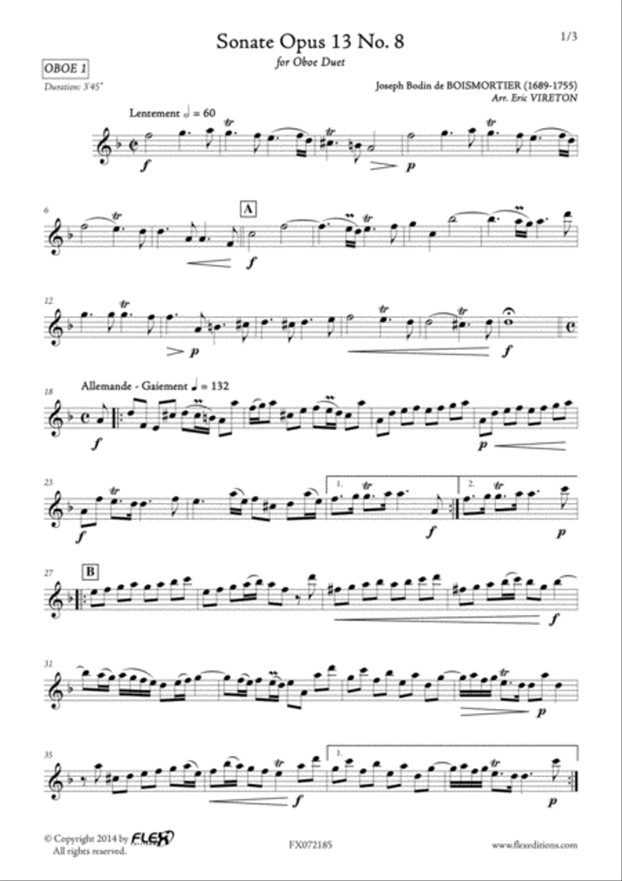 Sonata Opus 13 No. 8 Sonata Opus 13 No. 8 Woodwind Duet scores gallery preview page 6