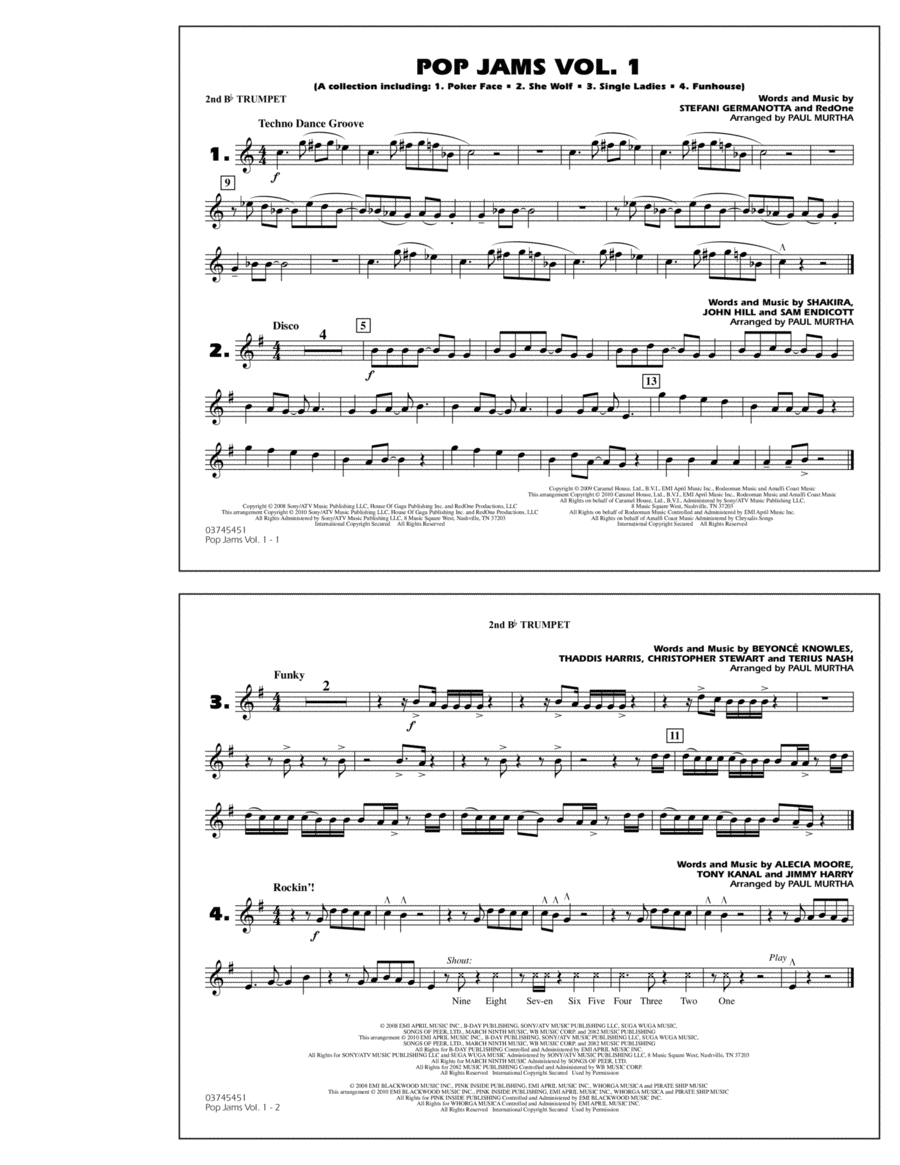 Pop Jams: Vol. 1 - 2nd Bb Trumpet
