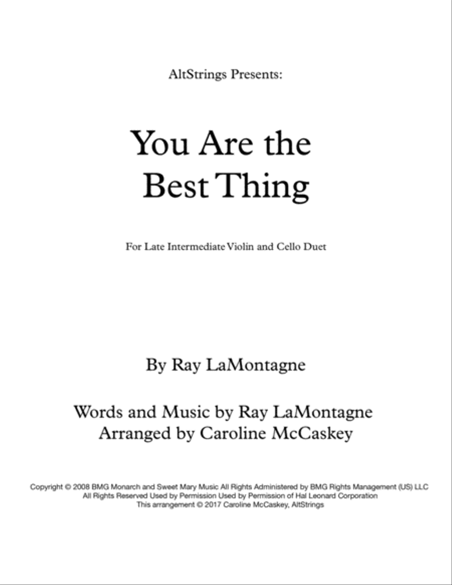 You Are The Best Thing String Duet scores gallery preview page 1