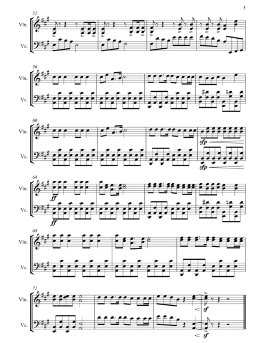 Jingle Bells - Full Length Violin & Cello Arrangement by The Chapel Hill Duo String Duet scores gallery preview page 4