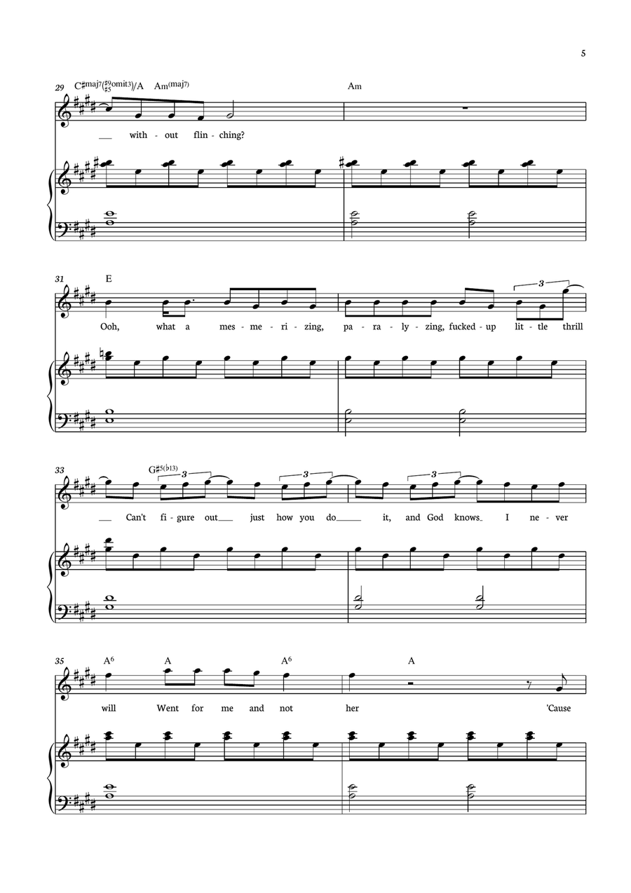 Vampire Vampire Piano, Vocal scores gallery preview page 5