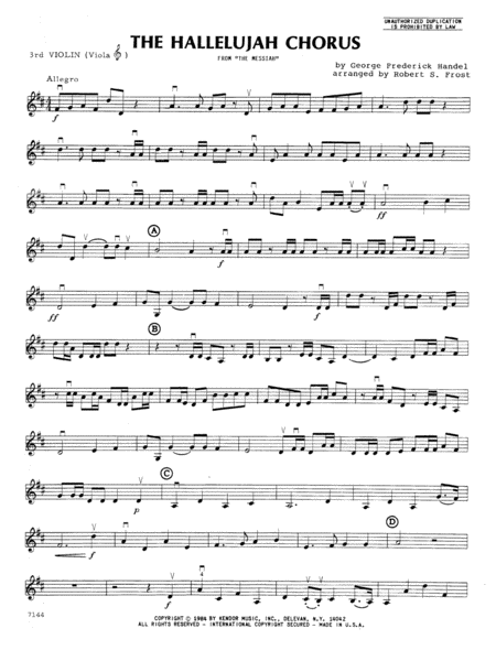 Hallelujah Chorus, The - 3rd Violin