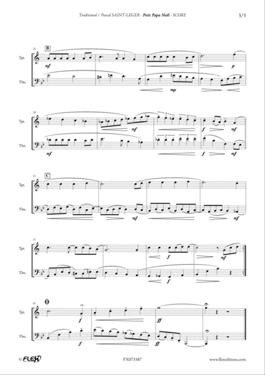 Petit Papa Noel Brass Duet scores gallery preview page 3