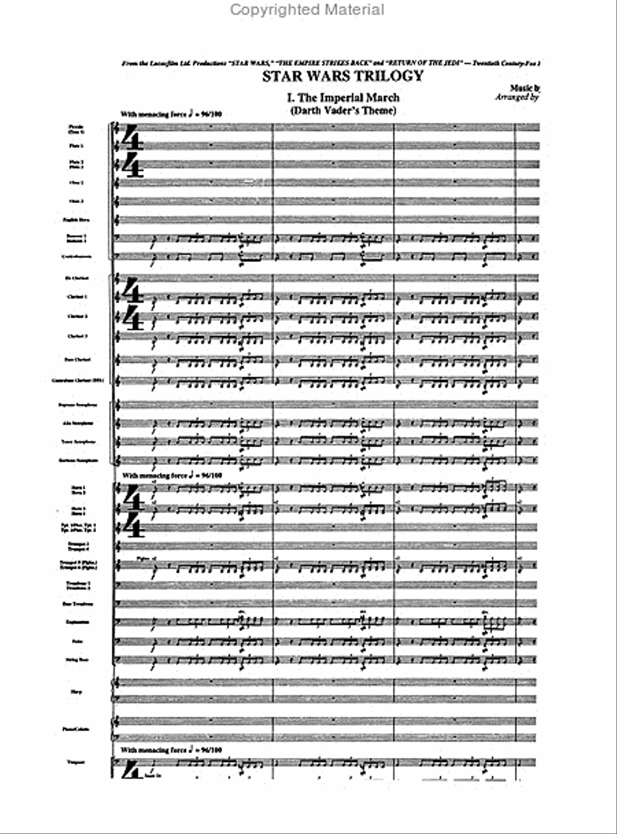 Star Wars Trilogy Star Wars Trilogy Concert Band scores gallery preview page 2