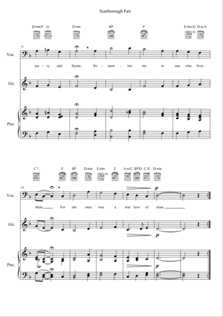Scarborough Fair Voice Solo scores gallery preview page 2