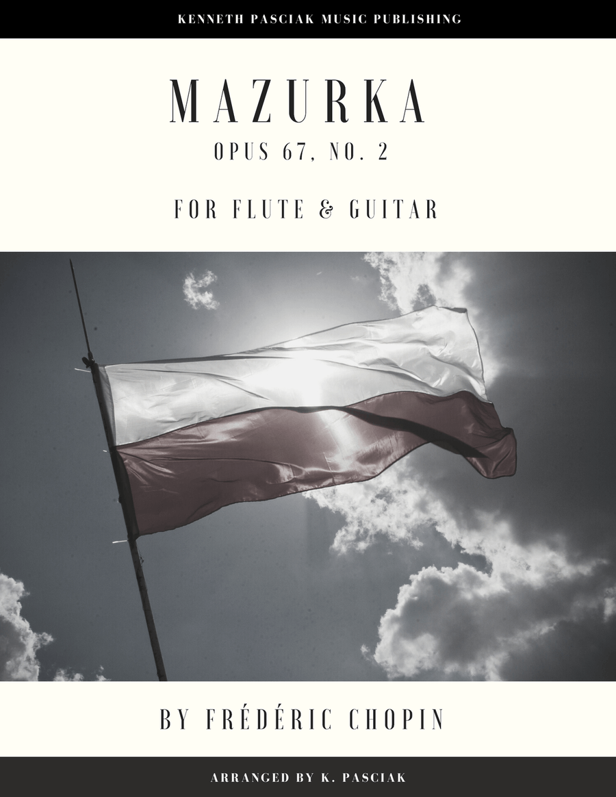 Mazurka Opus 67 No. 2 (for Flute or Violin and Guitar) Flute scores gallery preview page 1