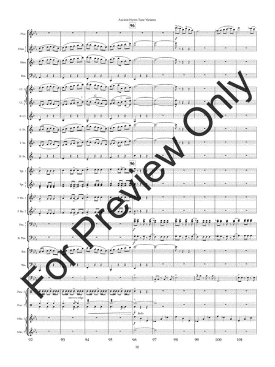 Ancient Hymn Tune Variants (Score) Concert Band scores gallery preview page 13