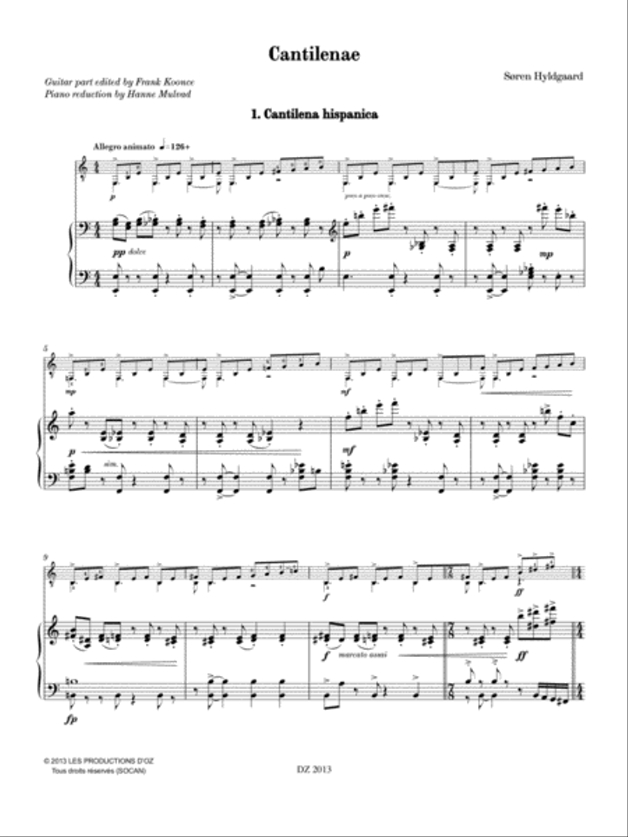 Cantilenae (réduction de piano et partie de guitare) Classical Guitar scores gallery preview page 2