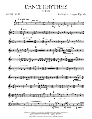 Dance Rhythms for Band, Op. 58 - Cornet 1 in Bb
