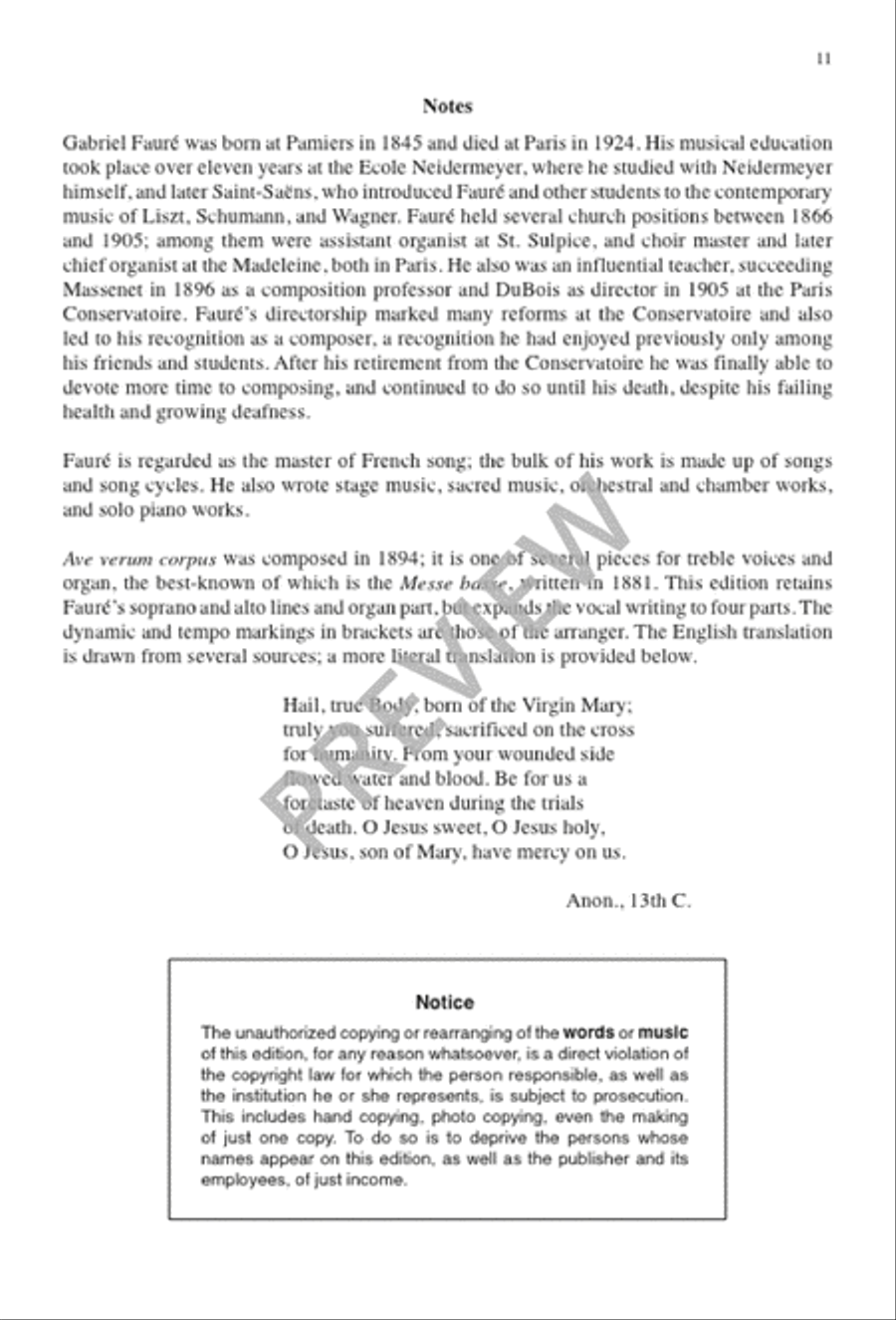 Ave verum corpus 4-Part scores gallery preview page 11