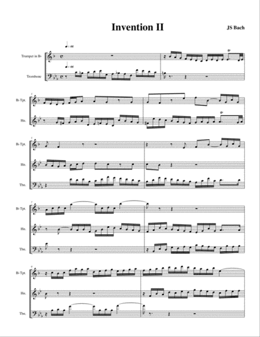 6 Bach Inventions for Brass Trio 6 Bach Inventions for Brass Trio Brass Trio scores gallery preview page 5