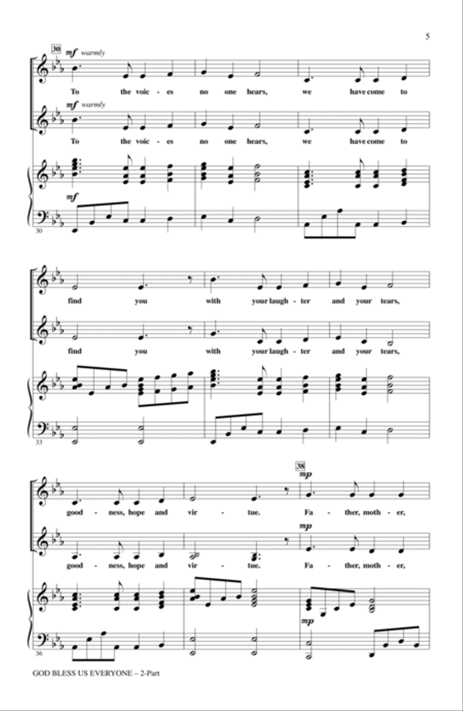 God Bless Us Everyone 2-Part scores gallery preview page 4