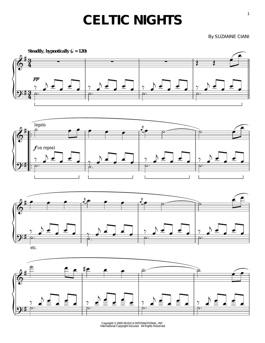 Celtic Nights Piano Solo scores gallery preview page 1