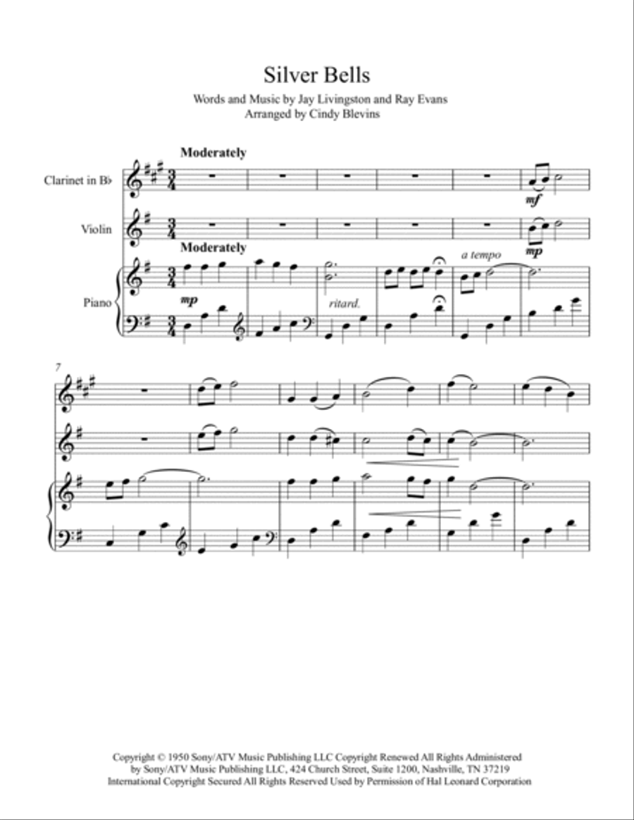 Silver Bells Clarinet scores gallery preview page 2