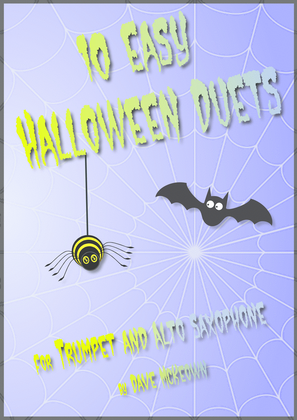 Book cover for 10 Easy Halloween Duets for Trumpet and Alto Saxophone