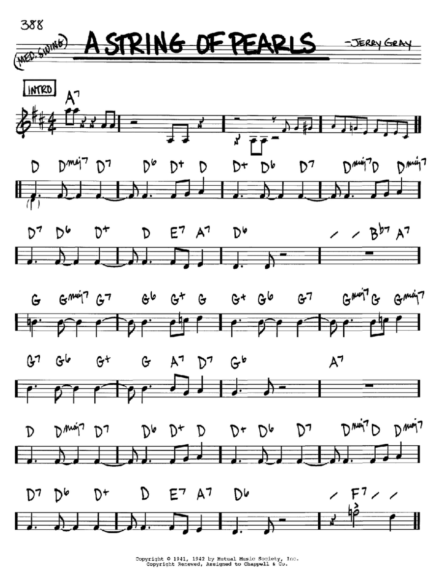 A String Of Pearls A String Of Pearls B-Flat Instrument scores gallery preview page 1