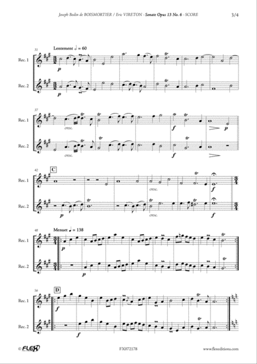 Sonata Opus 13 No. 6 Sonata Opus 13 No. 6 Woodwind Duet scores gallery preview page 4