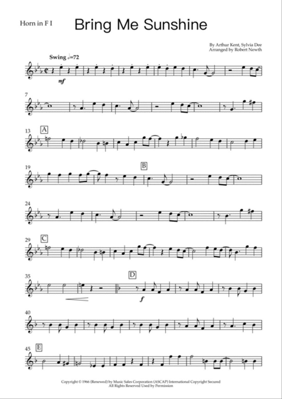 Bring Me Sunshine Brass Ensemble scores gallery preview page 5