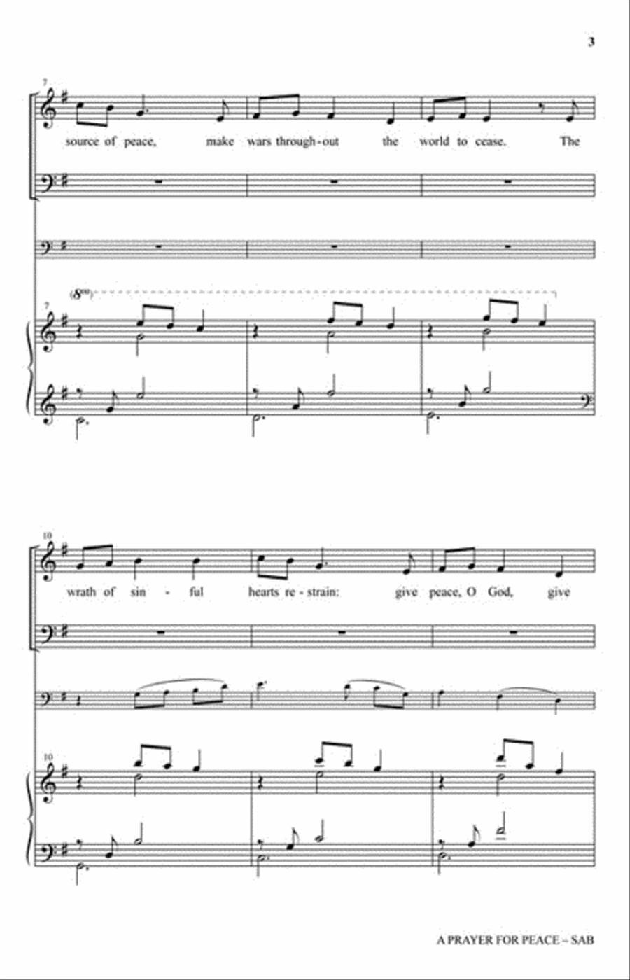 A Prayer for Peace 3-Part scores gallery preview page 3