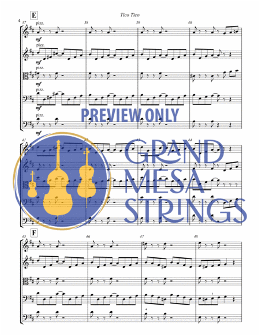 Tico Tico Tico Tico String Orchestra scores gallery preview page 5
