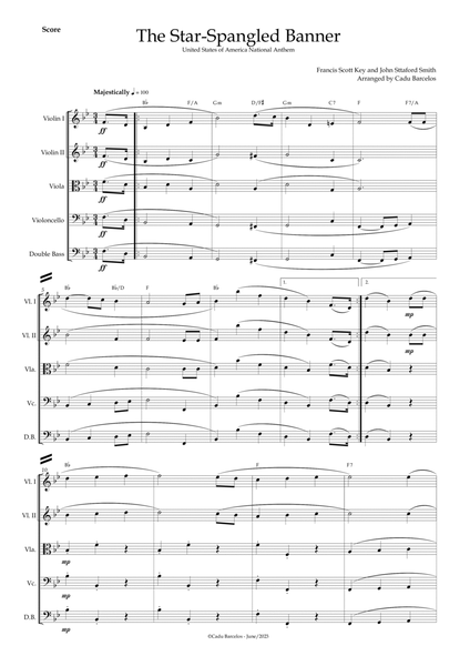 The Star-Spangled Banner - EUA Hymn (Strings Quintet) chords image number null
