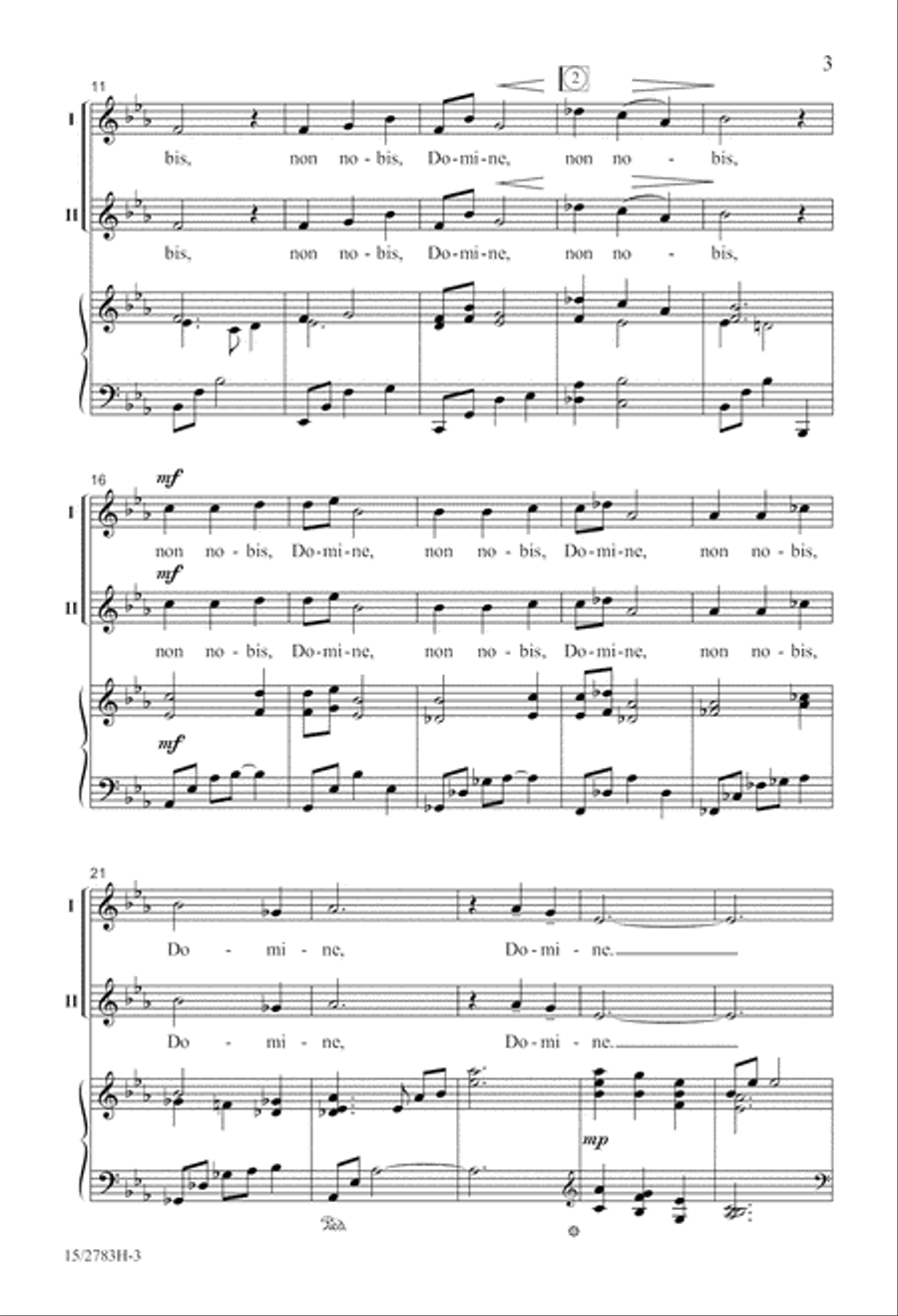 Non Nobis, Domine 2-Part scores gallery preview page 4