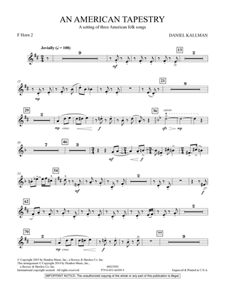 An American Tapestry (for Wind Ensemble) - F Horn 2