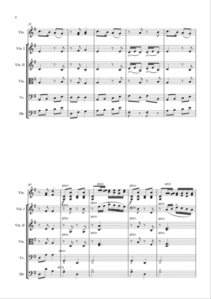 Moussorgsky : Gopak for violin and string Orchestra String Orchestra scores gallery preview page 4