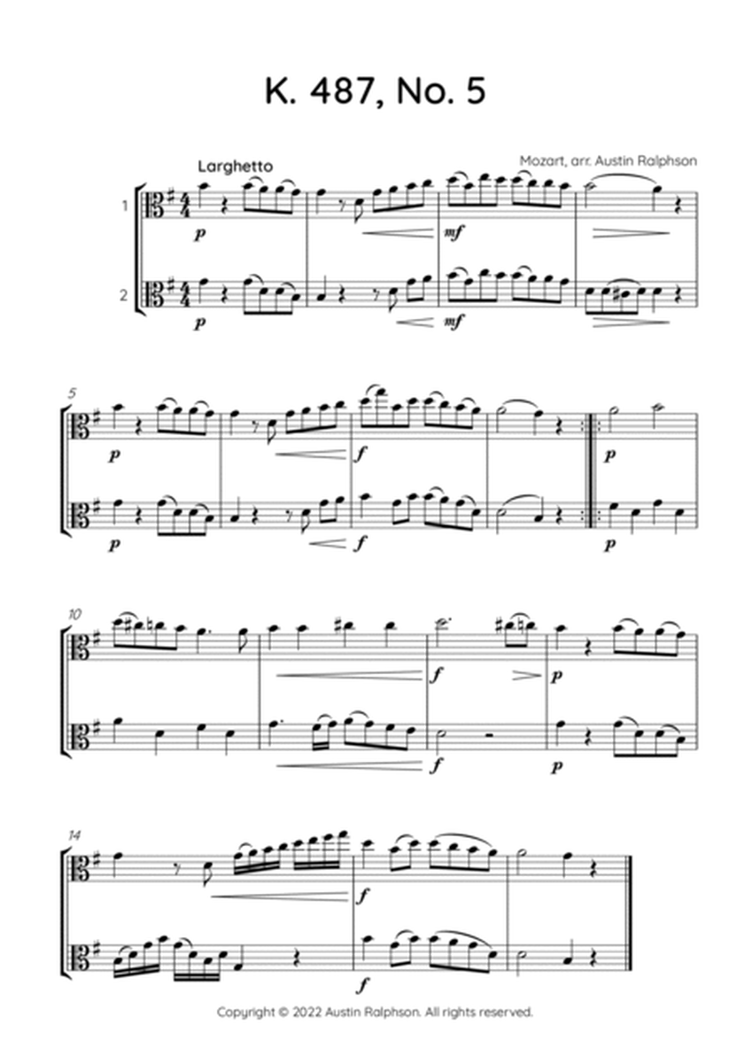 Mozart K. 487 No. 5 - viola duet image number null