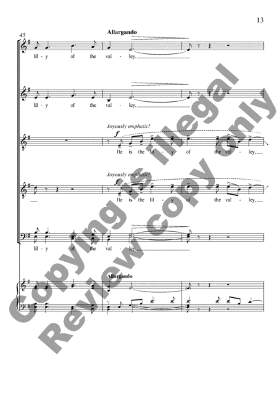 He's the Lily of the Valley Divisi scores gallery preview page 13