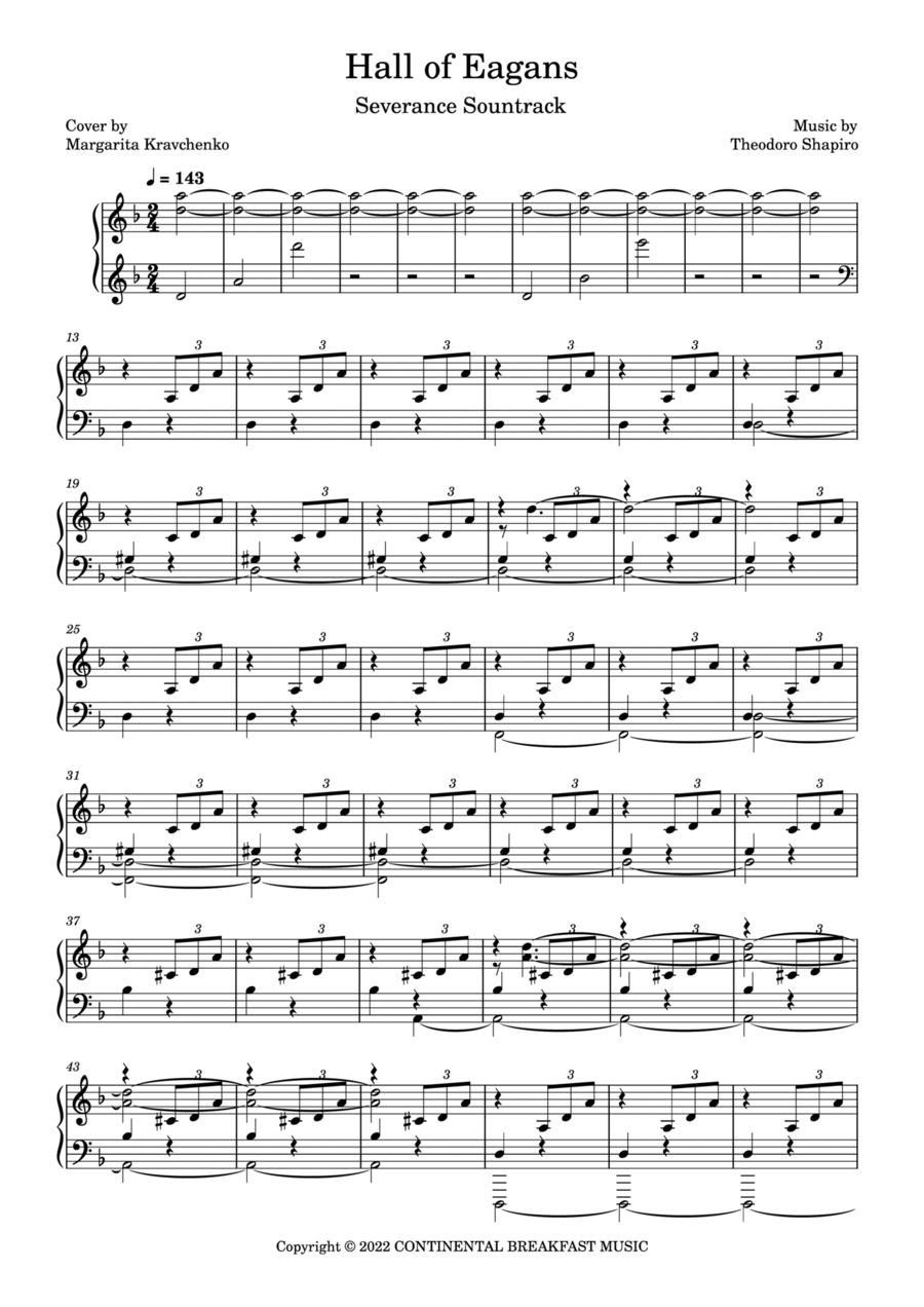 Severance Piano Solo scores gallery preview page 1