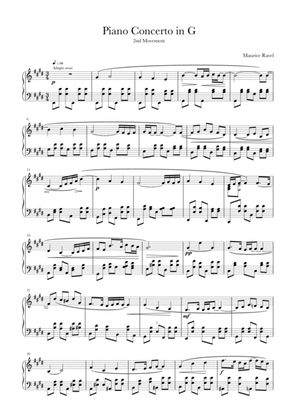 Ravel Piano Concerto 2nd Movement
