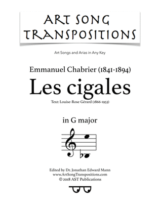 CHABRIER: Les cigales (transposed to G major)