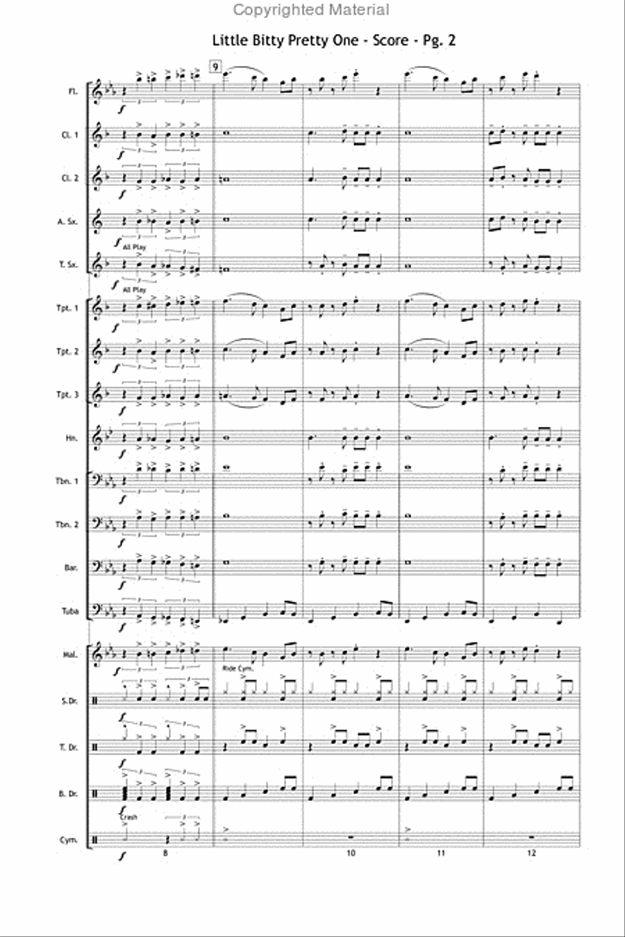 Little Bitty Pretty One Little Bitty Pretty One Marching Band scores gallery preview page 3