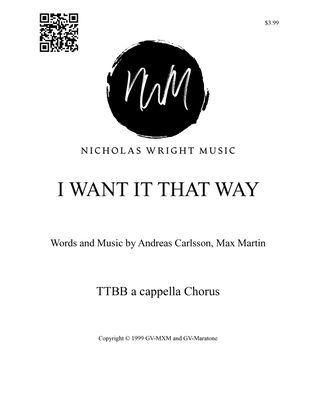 Book cover for I Want It That Way