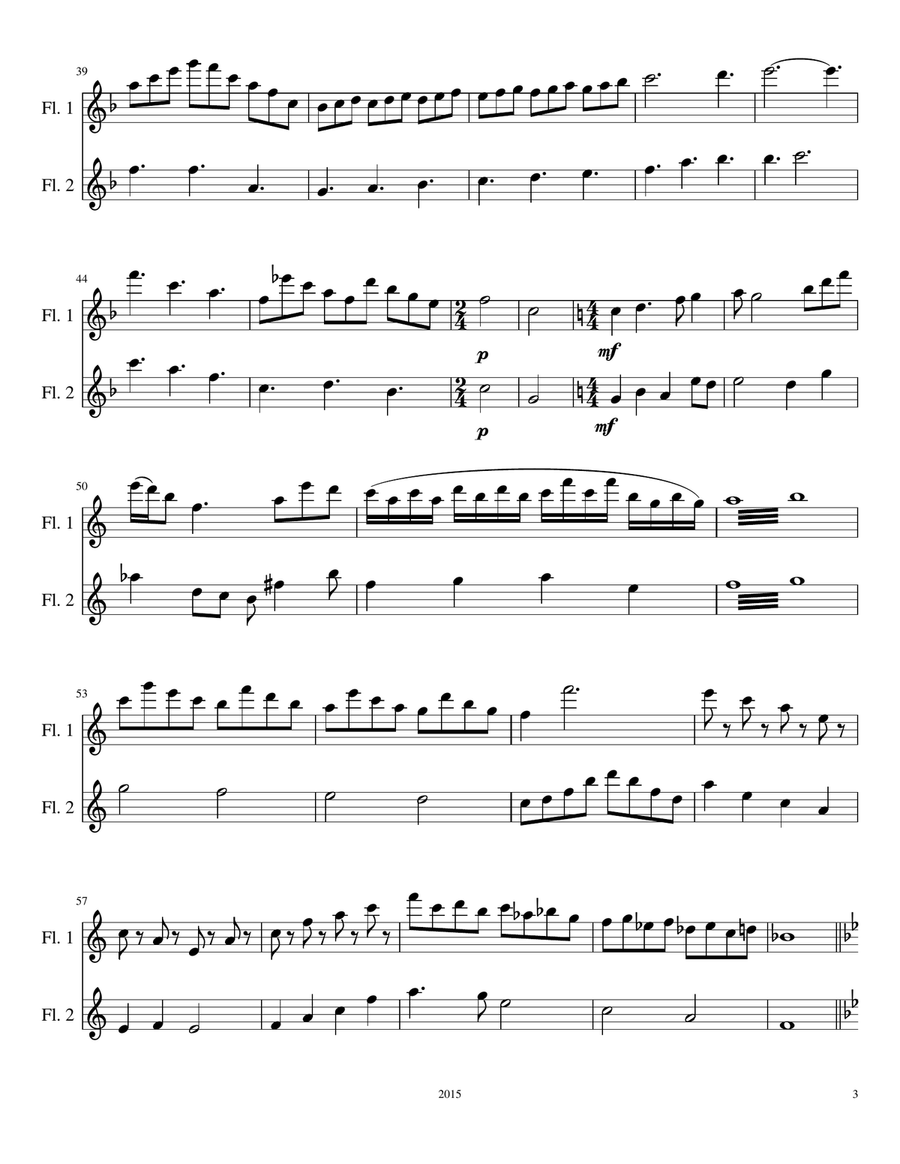 The Two Birds (Flute Duet) Flute Duet scores gallery preview page 3