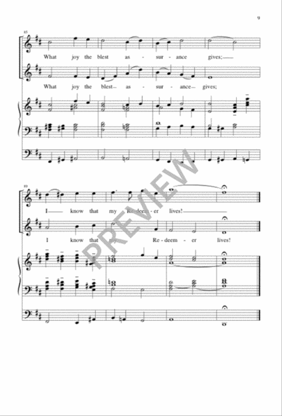I Know That My Redeemer Lives 4-Part scores gallery preview page 9