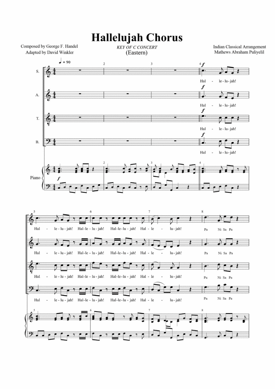 Eastern Hallelujah Chorus 4-Part scores gallery preview page 1