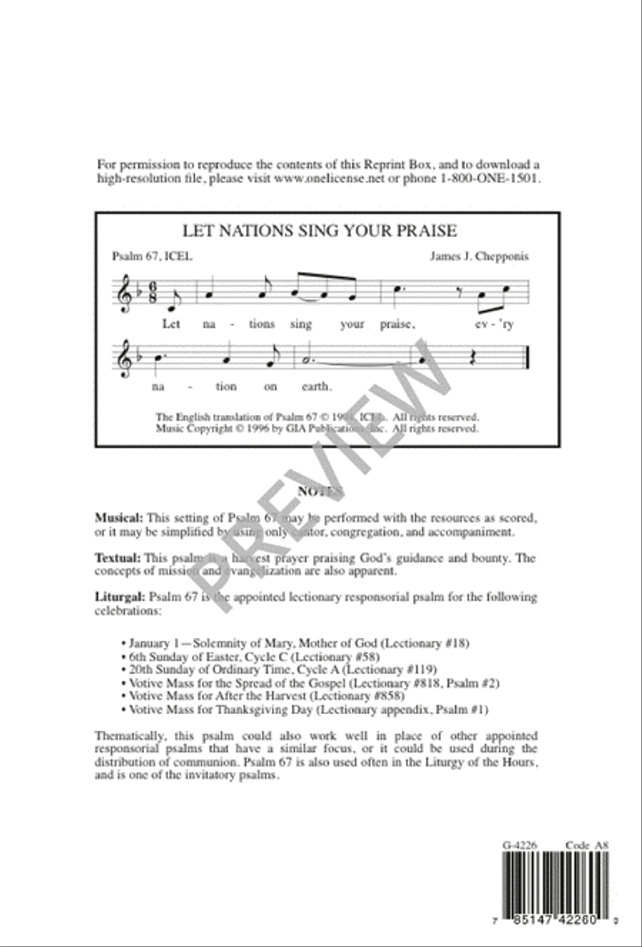Let Nations Sing Your Praise 4-Part scores gallery preview page 8