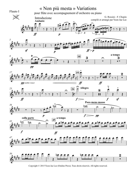 Variations on "Non piu mesta" for Flute and Orchestra - Set of Parts