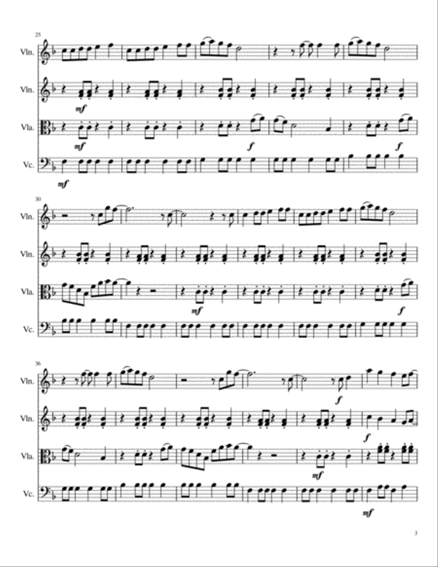 Marry You Marry You String Quartet scores gallery preview page 3