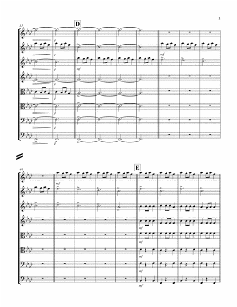 Carol of the Bells (F min) (String Octet - 4 Violin, 2 Viola, 1 Cello, 1 Bass) Cello scores gallery preview page 3