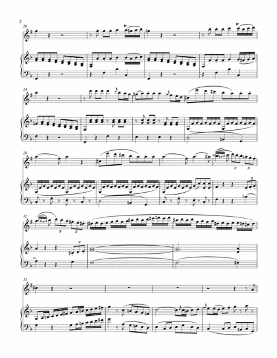 Allegro from Oboe Quartet K.370 (Clarinet Solo) Oboe scores gallery preview page 2