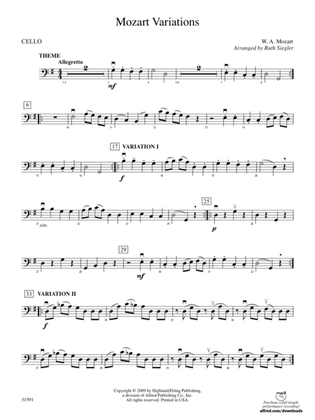 Mozart Variations: Cello