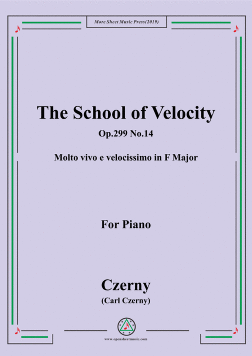 Czerny-The School of Velocity,Op.299 No.14,Molto vivo e velocissimo in F Major,for Piano image number null